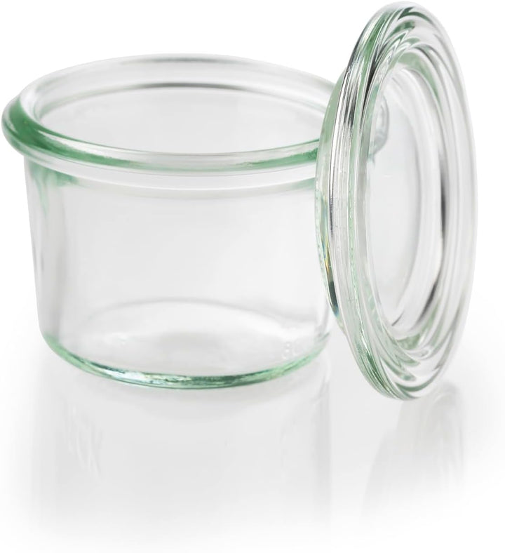 APS 12 Original WECK Gläser 80 ml mit Deckel, Ø 6 cm, H: 5,5 cm, Mini-Sturzform mit Glasdeckel, Einm