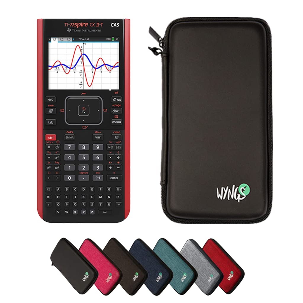 CALCUSO Sparpaket: TI Nspire CX II-T CAS Grafikrechner + WYNGS Schutztasche schwarz + Erweiterte Gar