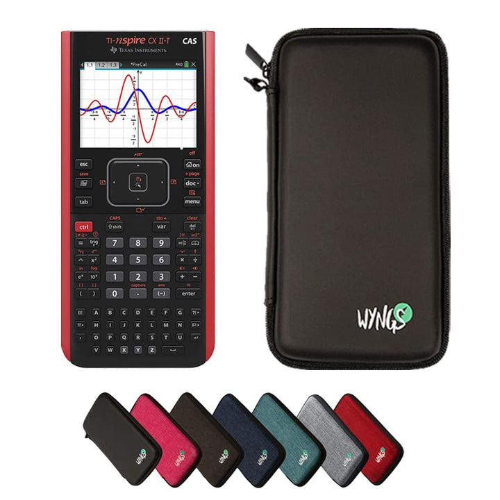 CALCUSO Sparpaket: TI Nspire CX II-T CAS Grafikrechner + WYNGS Schutztasche schwarz + Erweiterte Gar