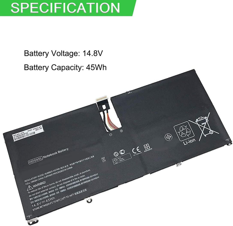 XITAIAN 14.8V 45Wh HD04XL 685866-1B1 685866-171 Ersatz Laptop Akku für HP Envy Spectre XT 13-2120tu