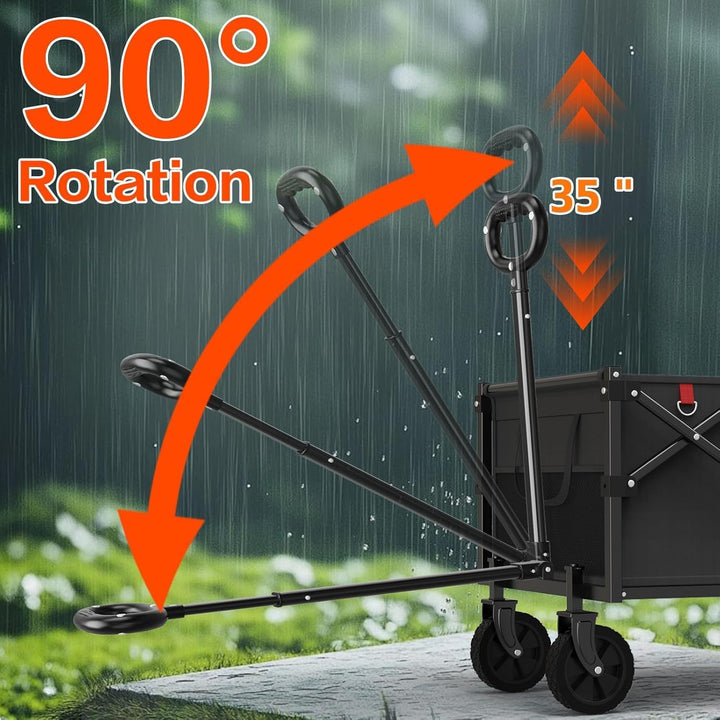 Bollerwagen Faltbar 360lbs Schwerlast, Bollerwagen Mit Rädern Und Heckklappe, Faltbare Handwagen Für