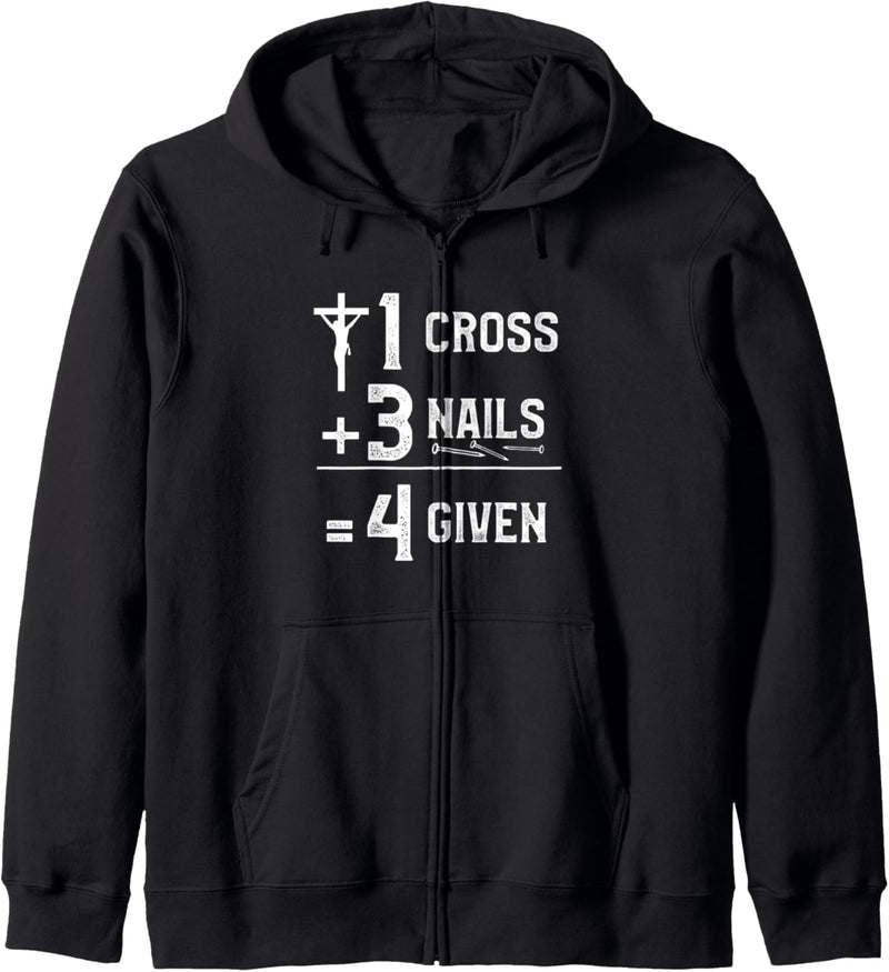 1 cross 3 nails 4 given Kapuzenjacke