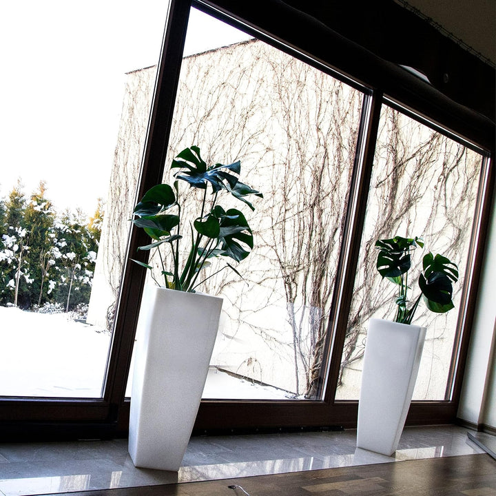 Forvega, Juno Blumentopf, Pflanzgefäss, hoher Topf ohne RegalBlumenständer, Übertopf, Asymmetrischer