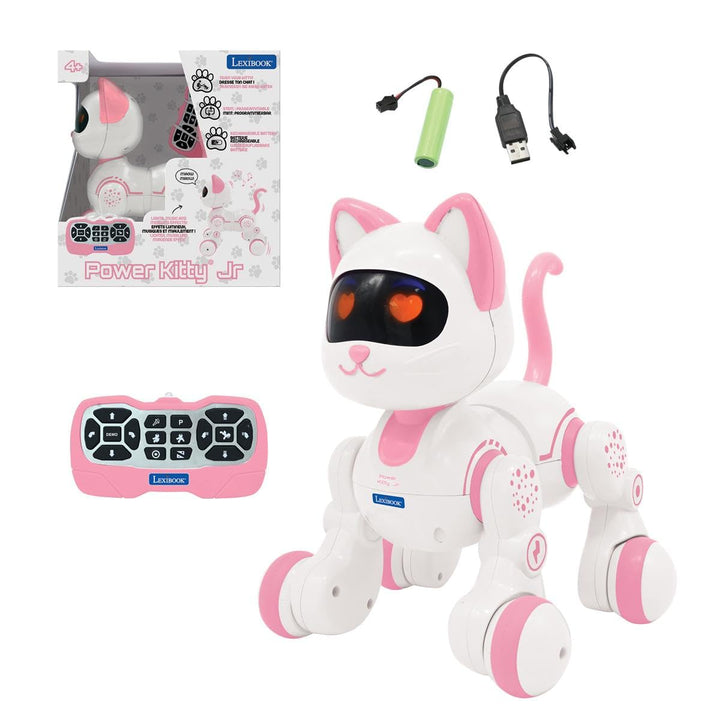 Lexibook, Power Kitty Jr., Ferngesteuerte Katze zum Trainieren, Watschelt wie eine echte Katze, Inte
