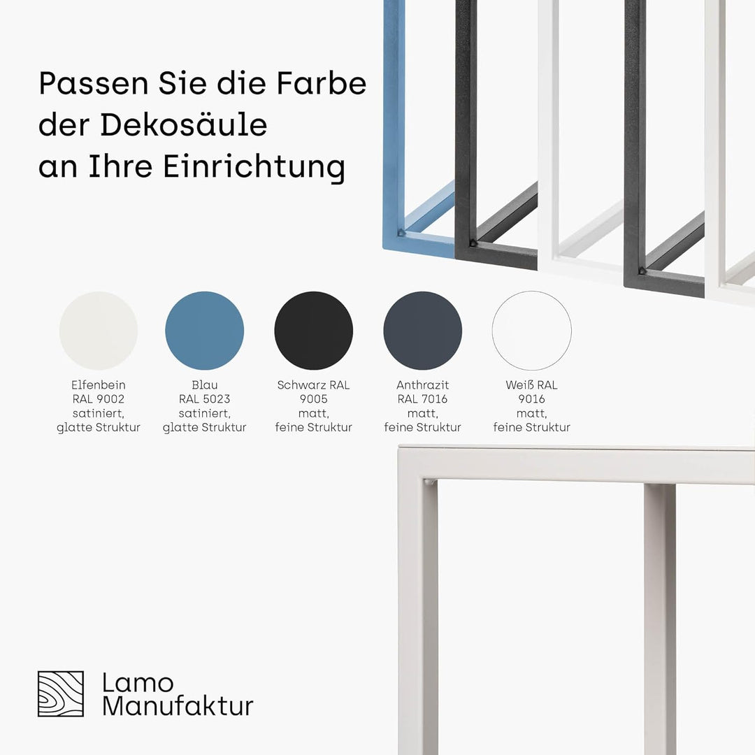 LAMO Manufaktur Blumenständer Weiss aus Metall 28 cm | Pflanzensäule für Innenräume - Wohnzimmer, Sc