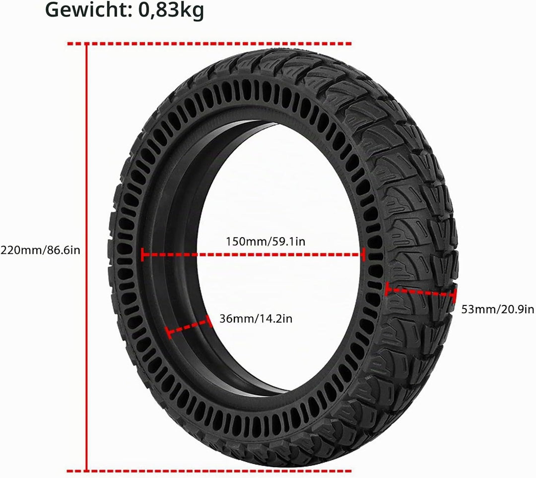 Tyenaza Solid Reifen, 9 X 2,25 Zoll Elektroroller Reifen E Scooter Ersatzräder Tyres mit Montagewerk