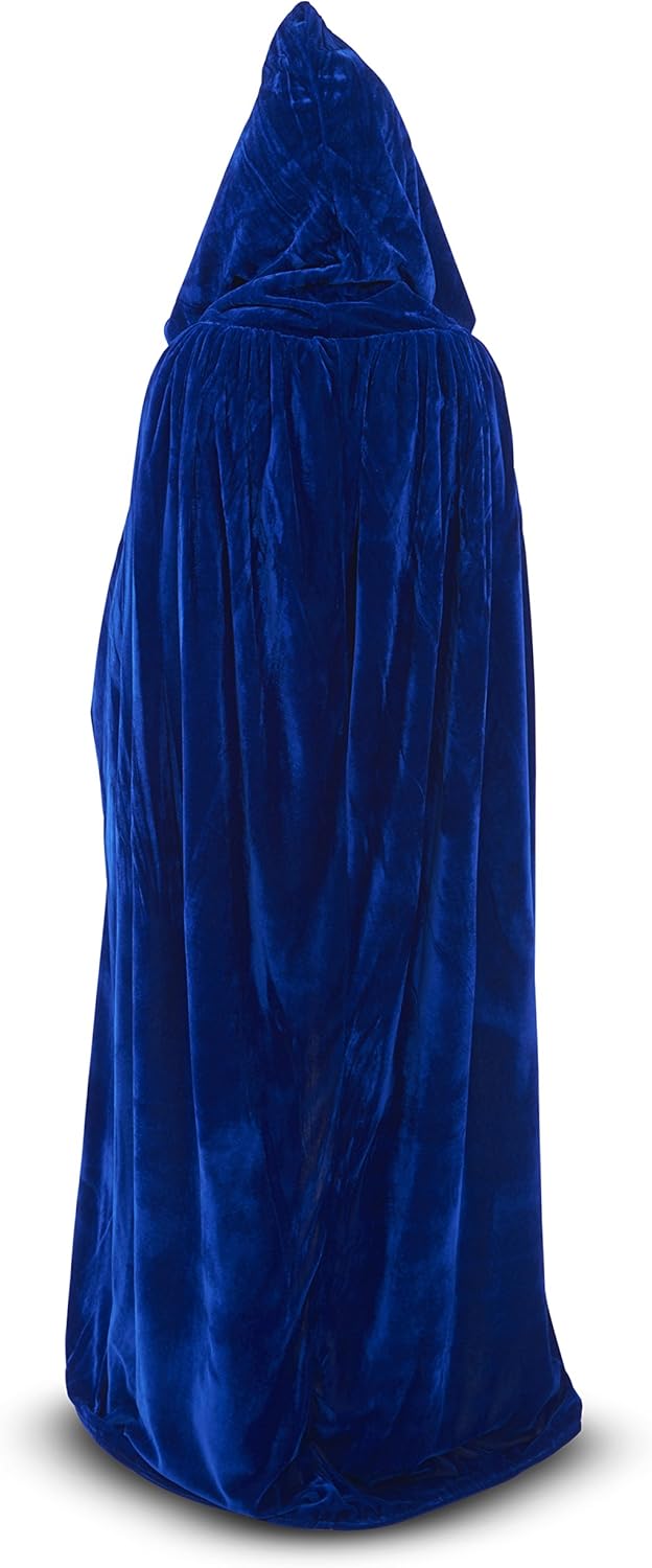 Hooded Velvet Cloak/Cape - Various colours UK Seller (Blue Velvet/ Black Silk)