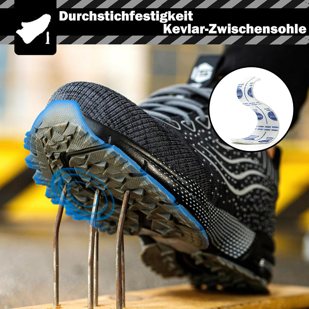 ISOOUS Sicherheitsschuhe Herren Damen Arbeitsschuhe Leicht Atmungsaktiv rutschfest Stahlkappe Schutz