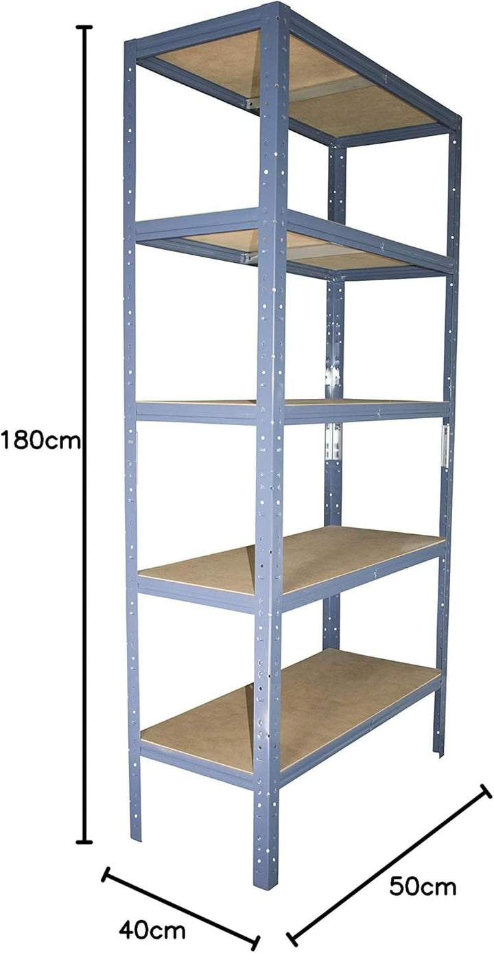 shelfplaza Home 180x50x40 cm Schwerlastregal in blau mit 5 Böden und 175 kg Traglast pro Boden H: 18