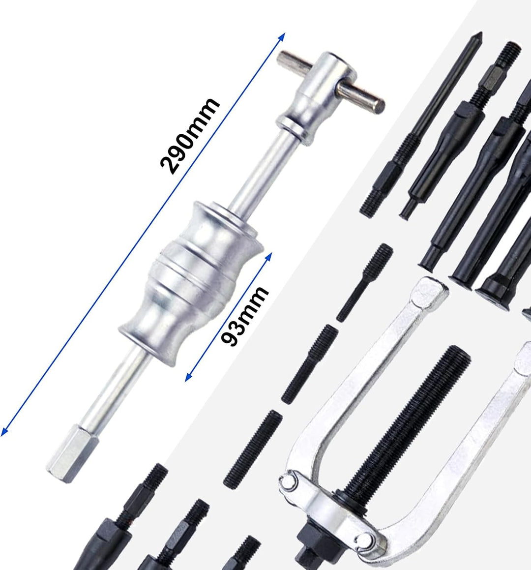 FreeTec 17tlg Innenlager Abzieher Set, 8-58mm Innenabzieher Lager, Grundloch Lagerabzieher Innenlage