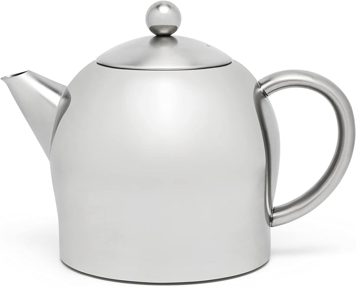 Bredemeijer kleine bauchige doppelwandige Edelstahl Teekanne 0.5 Liter Edelstahl 11.6 x 17.6 x 13.1