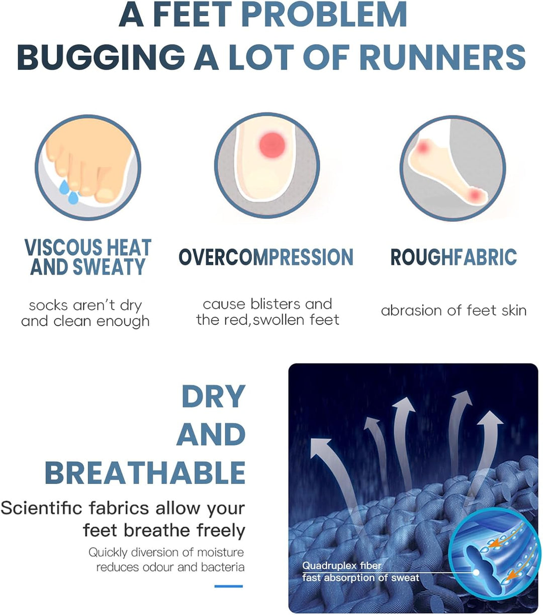 OrrinSports Zehensocken für Frauen Männer Coolmax Laufsocken 5 Fingersocken athletische Zehensocken