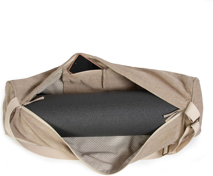 Yoga Studio Zweifarbige Yogamatten-Tasche aus Bio-Baumwolle mit verstellbarem Schultergurt und Tasch