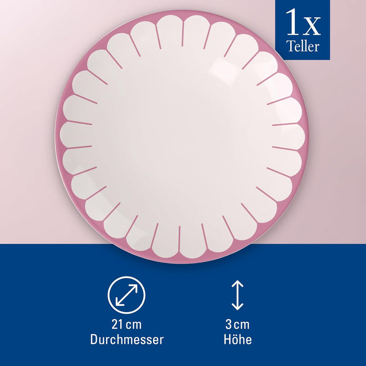 Villeroy & Boch - Fleur cassis Frühstücksteller pink, Spülmaschinenfest, Mikrowellensicher, Dessertt