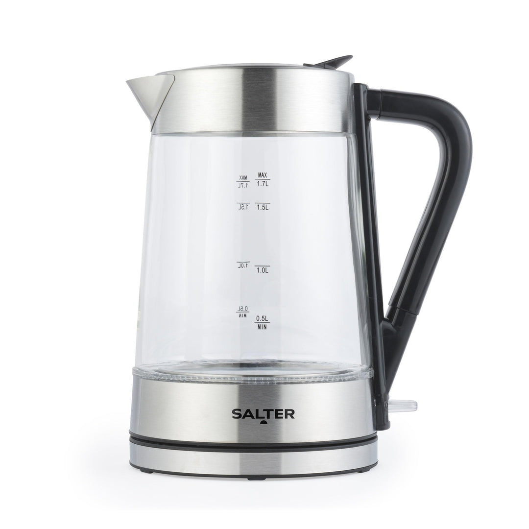 Salter Wasserkocher aus Glas mit Farbwechsel – 1,7 l, LED-Beleuchtung (Blau bis Rot), leicht zu befü