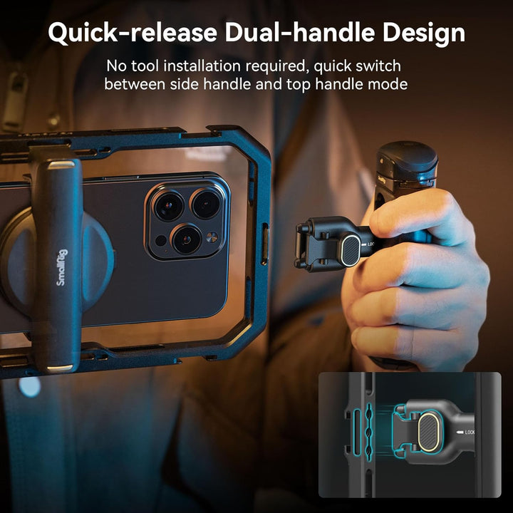 SMALLRIG Universal Quick Release Phone Cage Kit Basic, Aluminium-Smartphone-Video-Rig-Kit mit kabell