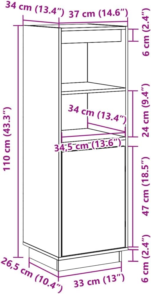 vidaXL Highboard Vitrine Sideboard Kommode Schrank Beistellschrank Bücherschrank Hochschrank Holzsch