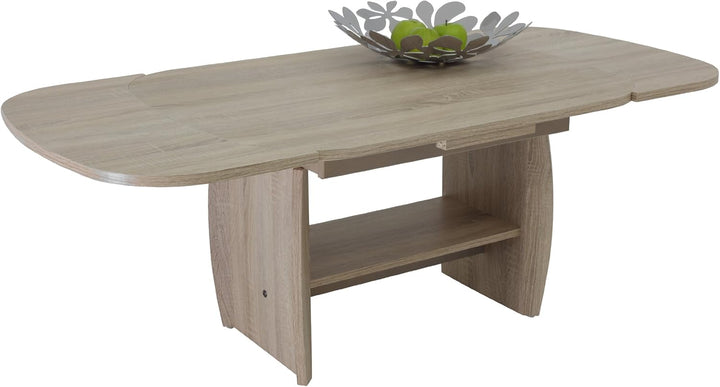Hela Tische, Funktionscouchtisch Michael, Holzoptik melaminbeschichtet, Dekor Sonoma Eiche, ausziehb