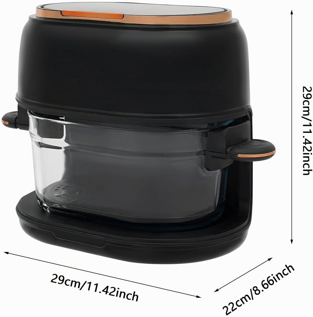 Air Fryer Heissluftfritteuse Glas 4L, Ölfrei Fritteuse mit Touch Display, 1350W, Timer &amp; Temperaturr