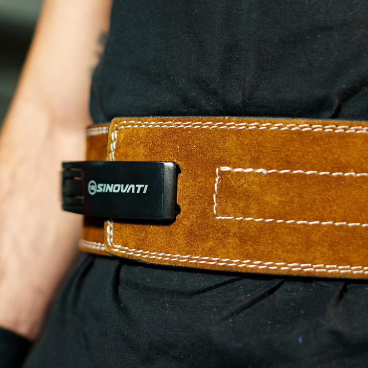 SINOVATI Premium Gewichthebergürtel KDK Gürtel aus Rindsleder mit Schnalle, Weightlifting Lever Belt