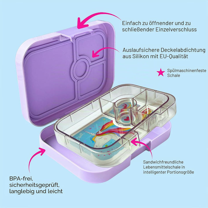 Yumbox Panino auslaufsichere Bento-Box, Sandwich-Grösse, passend für ein Sandwich plus Seiten, 3 Fäc