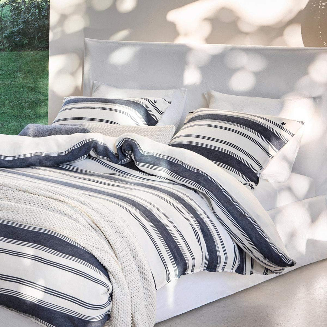 Marc O'Polo Halbleinen Bettwäsche Osi Duvet I Grösse 200x220 2 80x80 cm I Farbe Blue