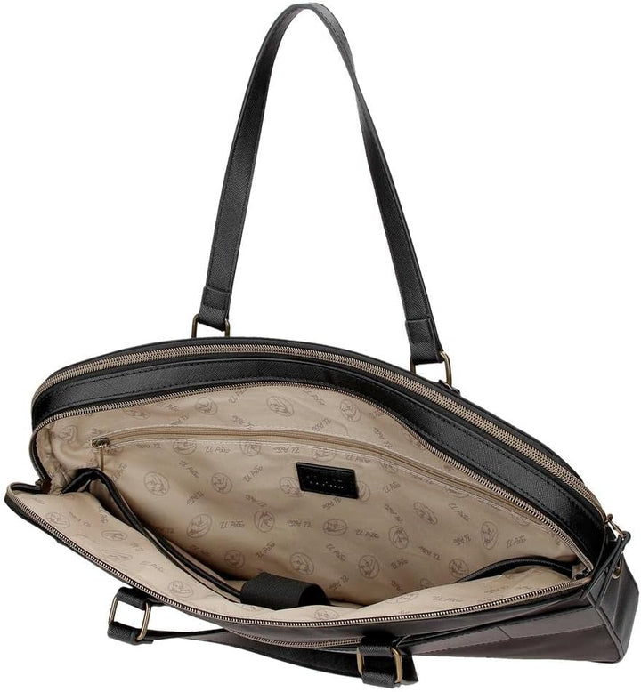 El Potra Wolle, lässig, schwarz, 22 x 25 x 10 cm, Polyester und PU, Schwarz, Lässiger Rucksack PC-Ak