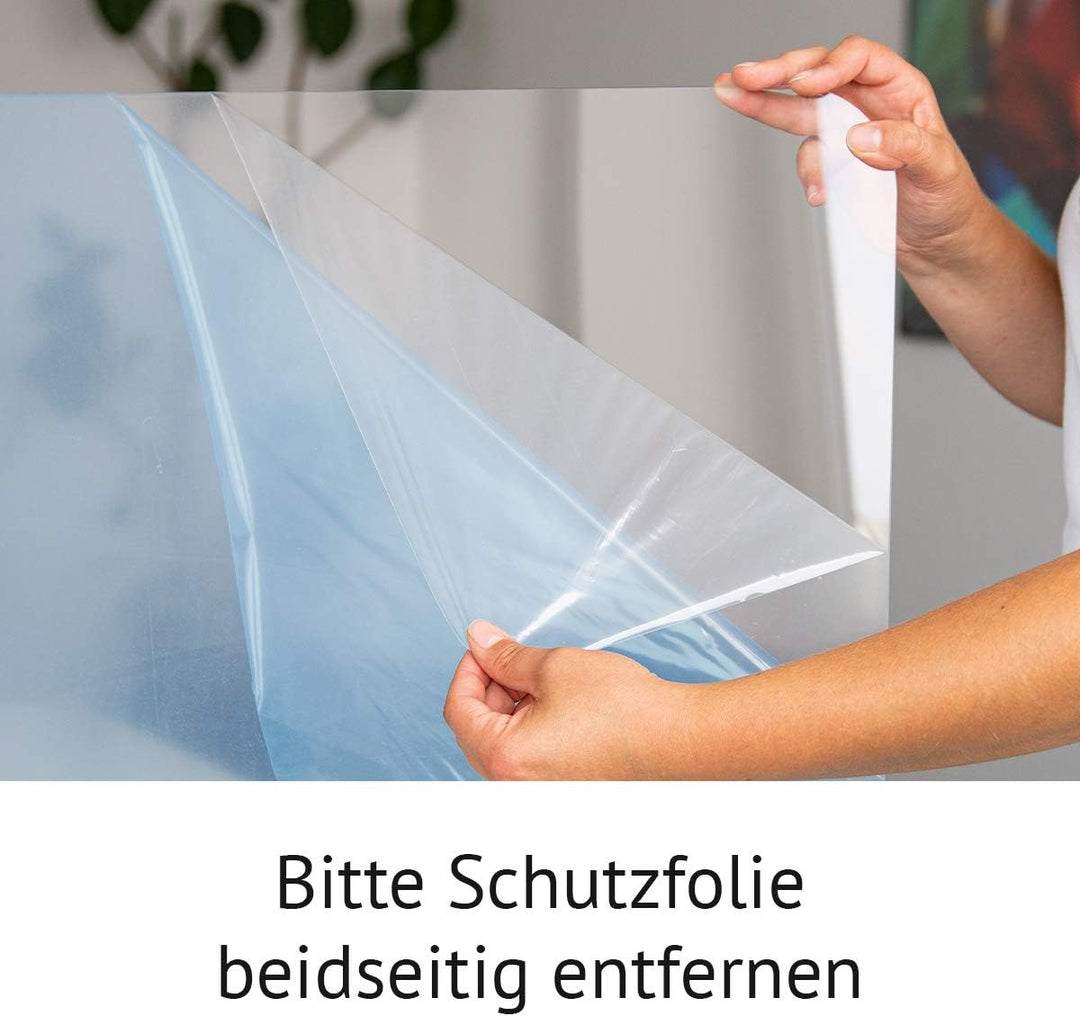 Spuckschutz zum Aufhängen aus Acrylglas inkl. 2x 2m Seil und 2 Haken quer oder hoch Virenschutz, Hus