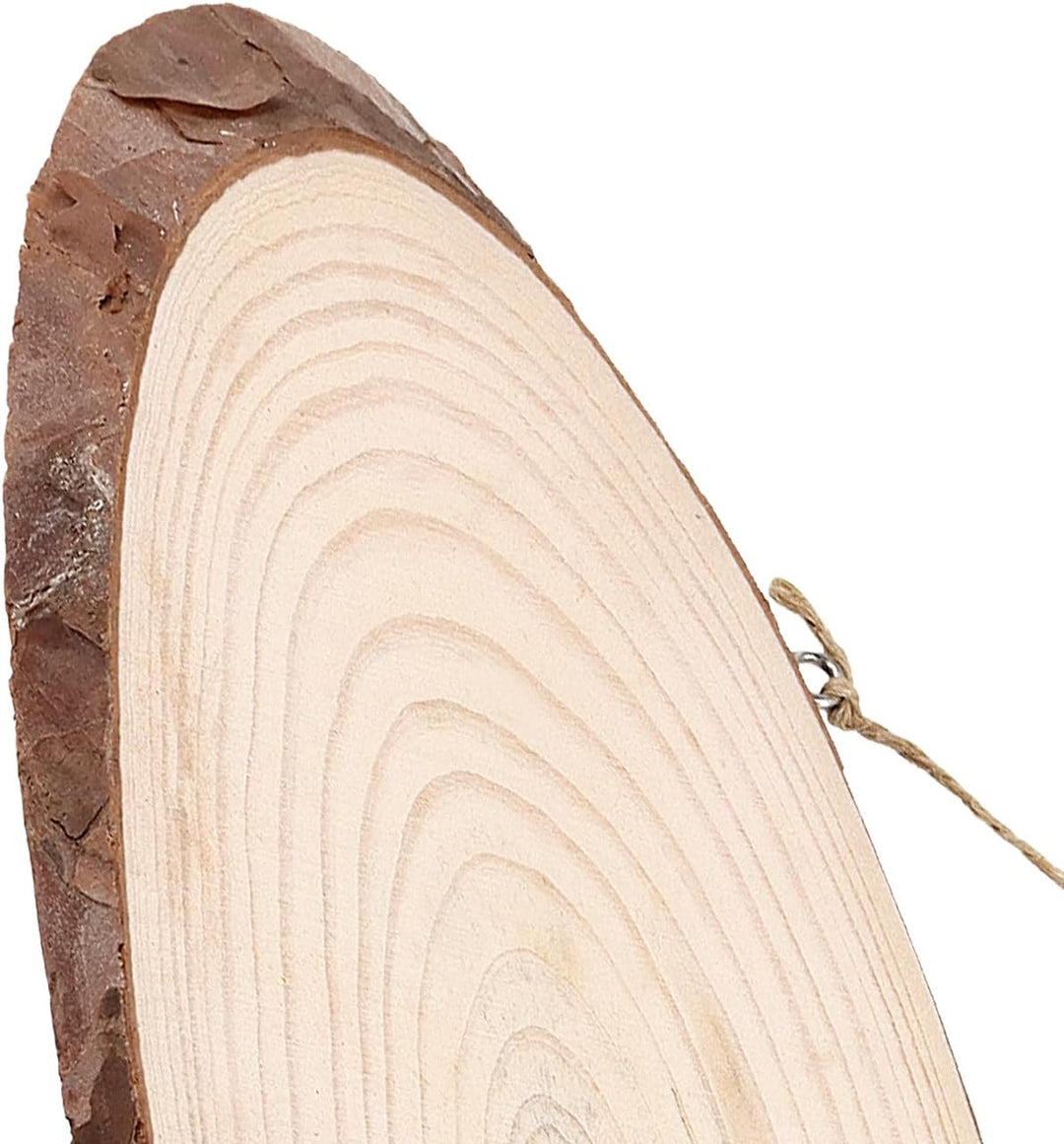 FUNSUEI 10 Stück Oval Holzscheiben 30cm Durchmesser, Ovale Baumscheiben Deko, Unvollendete Holzschei