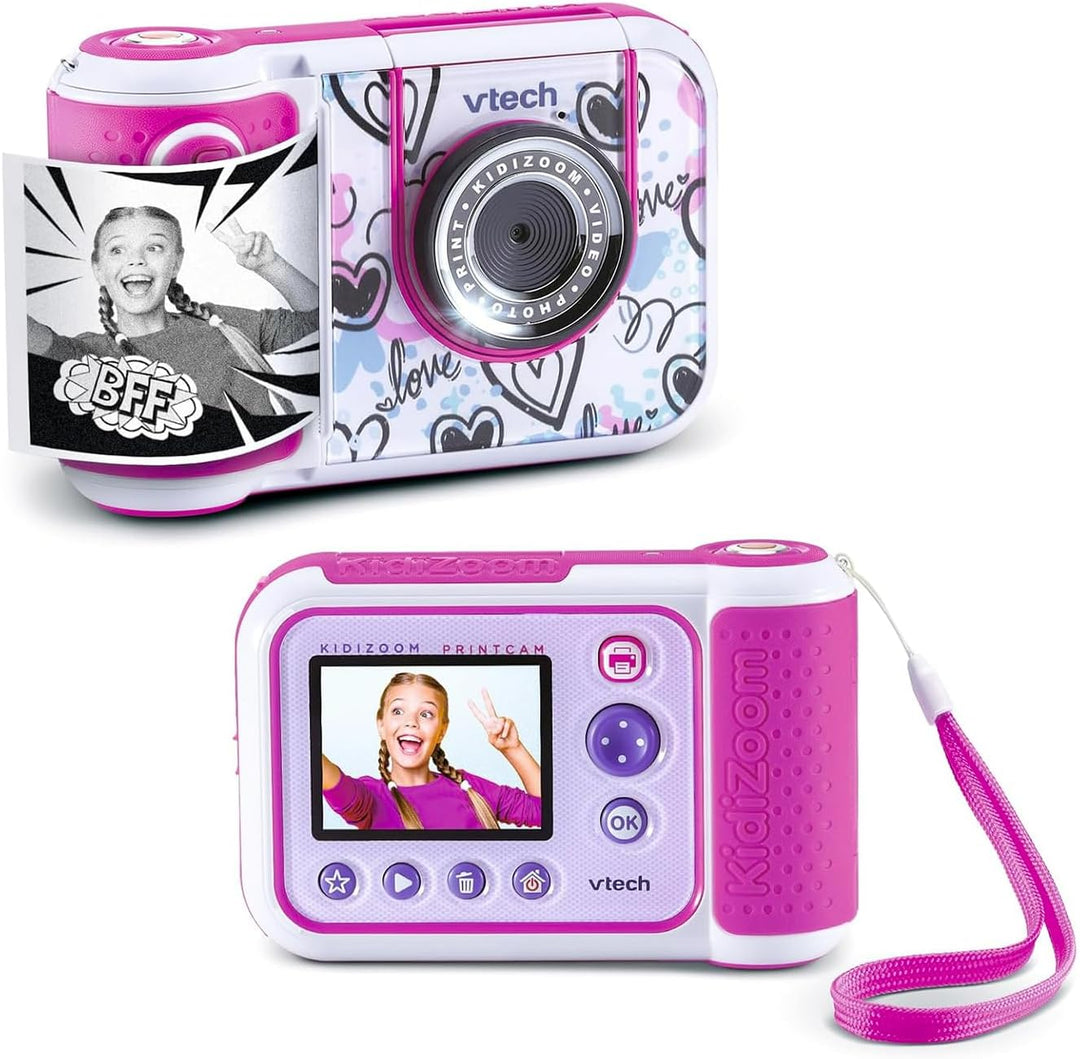 VTech Kidizoom Printcam Rosa, Kamera für Kinder mit 40+ Spezialeffekten, Sofortkamera für Kinder, Th