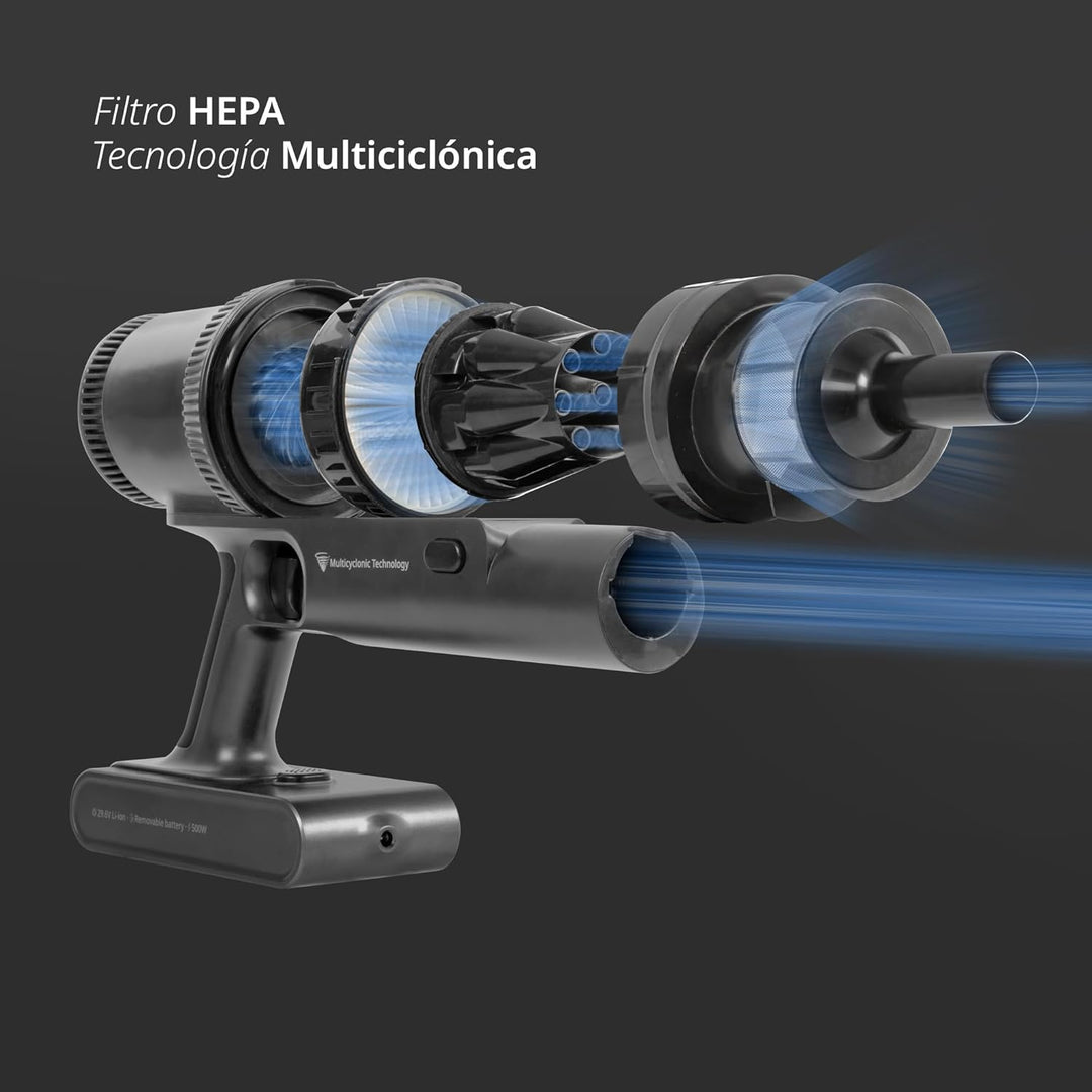 Ufesa Z7 Digital Animal Akku Staubsauger, Selbstladender-Flexibler, 29.6V, LED Touchscreen, 26KPa, 5