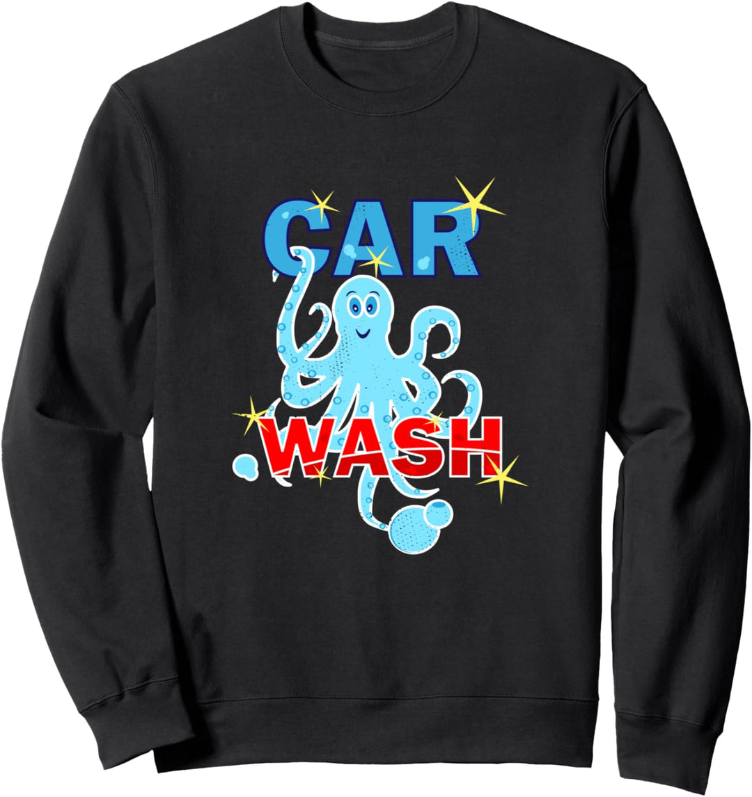 Lustiges Retro Car Wash - Oktopus Design Sweatshirt