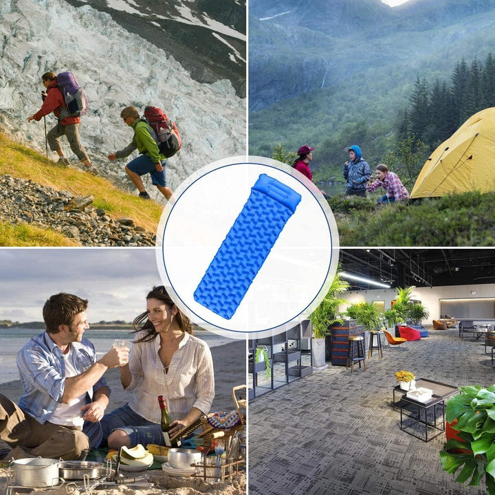 Isomatte Camping, Ultraleichte Aufblasbare Isomatte mit Kissen, wasserdichte und Feuchtigkeitsbestän