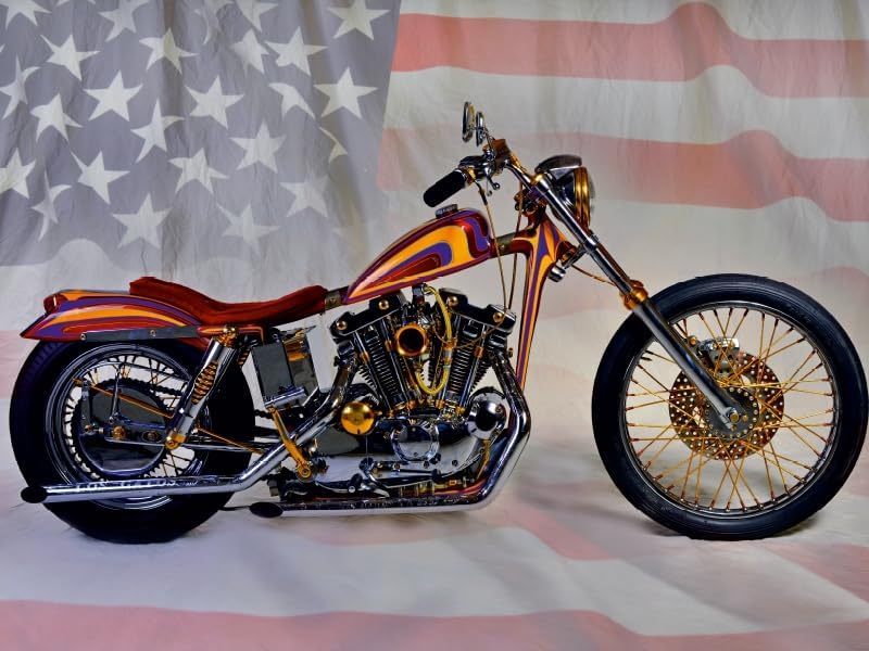 CALVENDO Puzzle Harley Classic Chopper 1000 Teile Lege-Grösse 64 x 48 cm Foto-Puzzle Bild von Ingo L