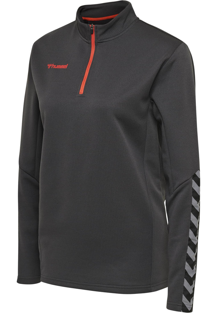 hummel Damen Hmlauthentic Half Zip Sweatshirt Woman Sweatshirt XS Asphalt, XS Asphalt