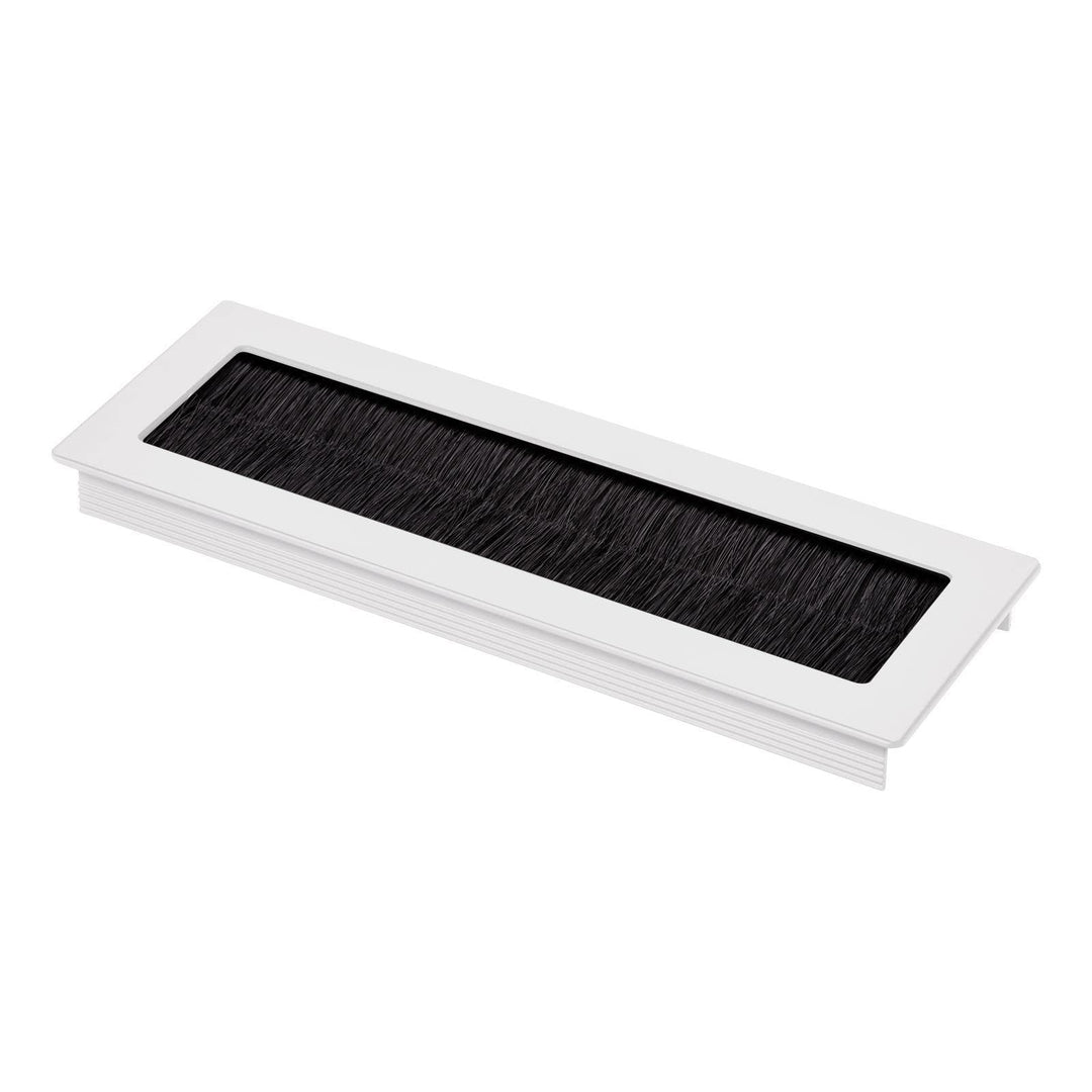 SOTECH 2 x Kabeldurchlass Toledo aus Aluminium weiss eloxiert 200 x 70 mm, Einbaumass: 190 x 62 x 15