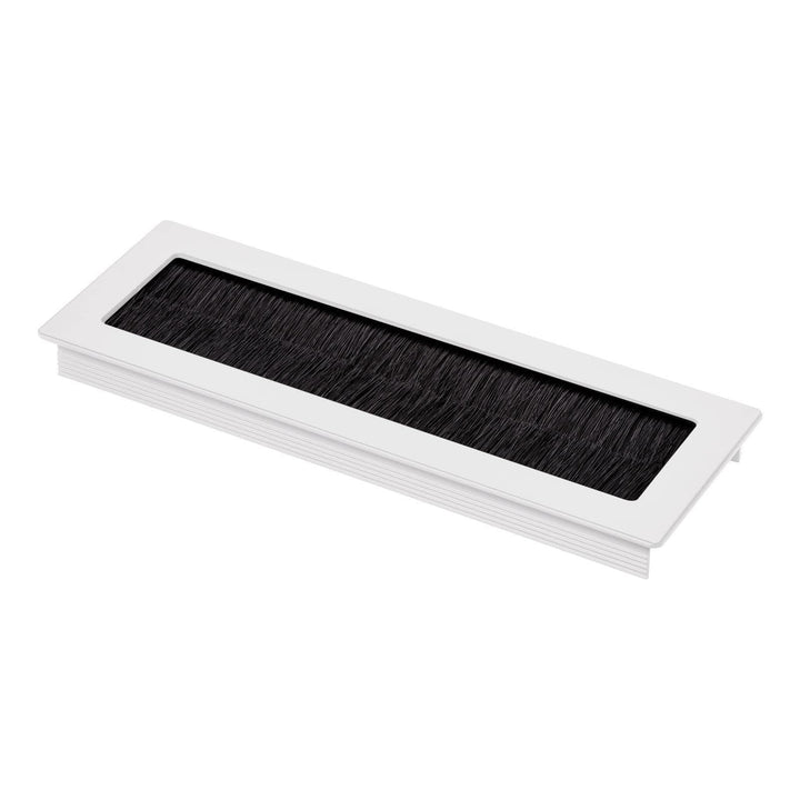 SOTECH 2 x Kabeldurchlass Toledo aus Aluminium weiss eloxiert 200 x 70 mm, Einbaumass: 190 x 62 x 15