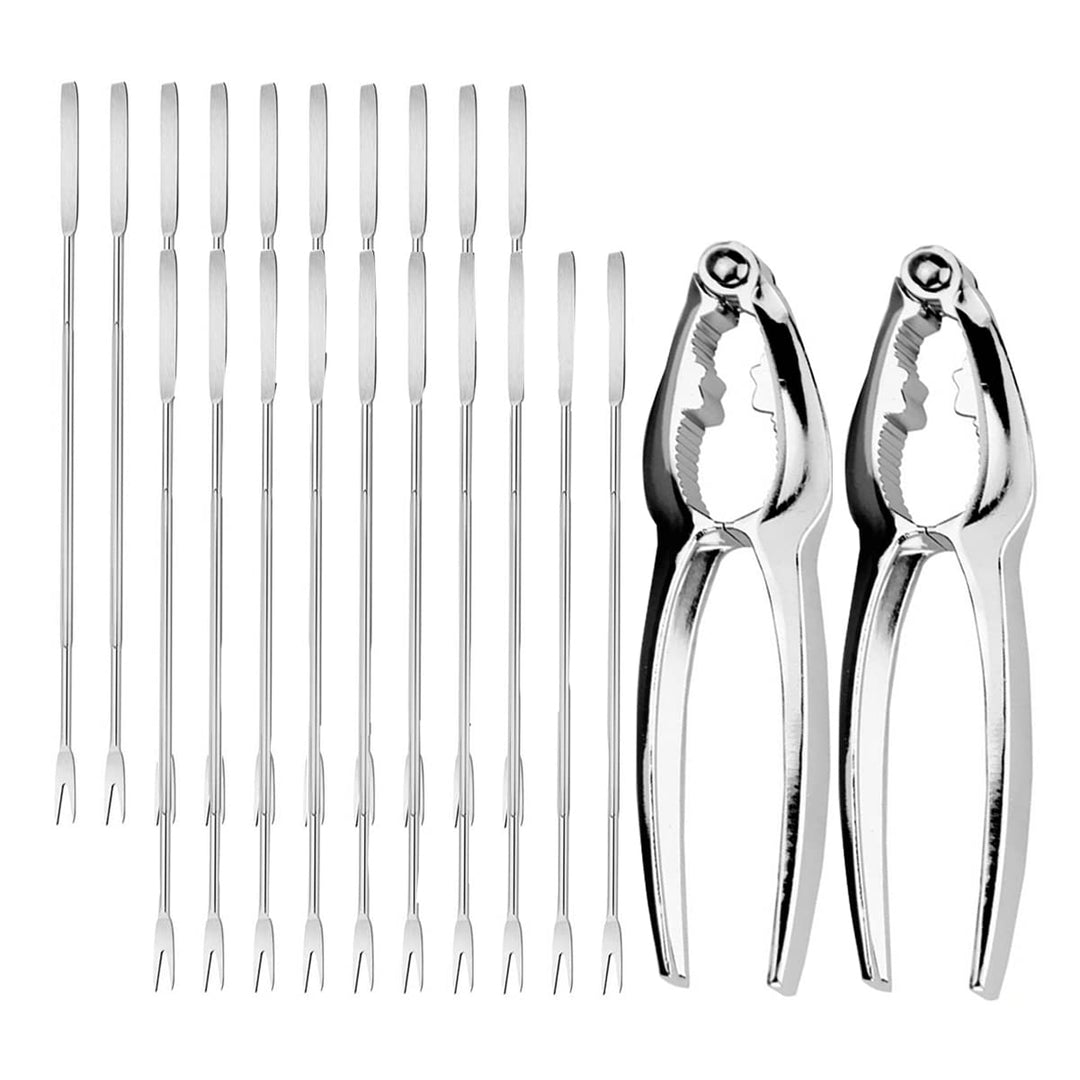 Meeresfrüchte Werkzeug Set,Biluer 20PCS Meeresfrüchte Gabeln Hummergabel And 2PCS Nussknacker Nussöf