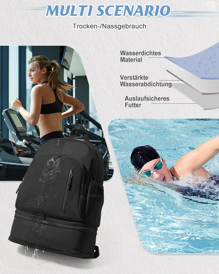 suradar Sportrucksack für Frauen mit Nasstasche und Schuhfach Sportrucksack Damen Gym Backpack Rucks