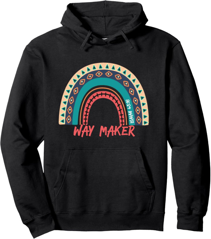 Waymaker Miracle Worker Promise Rainbow Light Colorful Pullover Hoodie