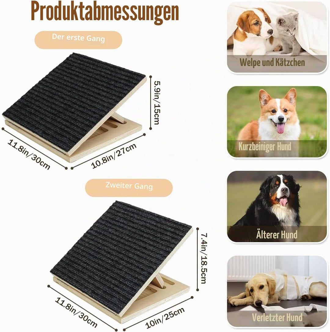 Hunderampe, Treppenrampe Hund, Hochwertiges Holzwerkstoff, rutschfest Und Sicher, Keine Montage Erfo