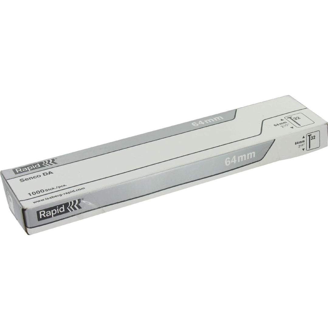 Rapid Nägel Typ 32, 64mm 34° Streifennägel 15Ga, 1.000 Stk., mit geharzte Oberfläche, für druckluftn