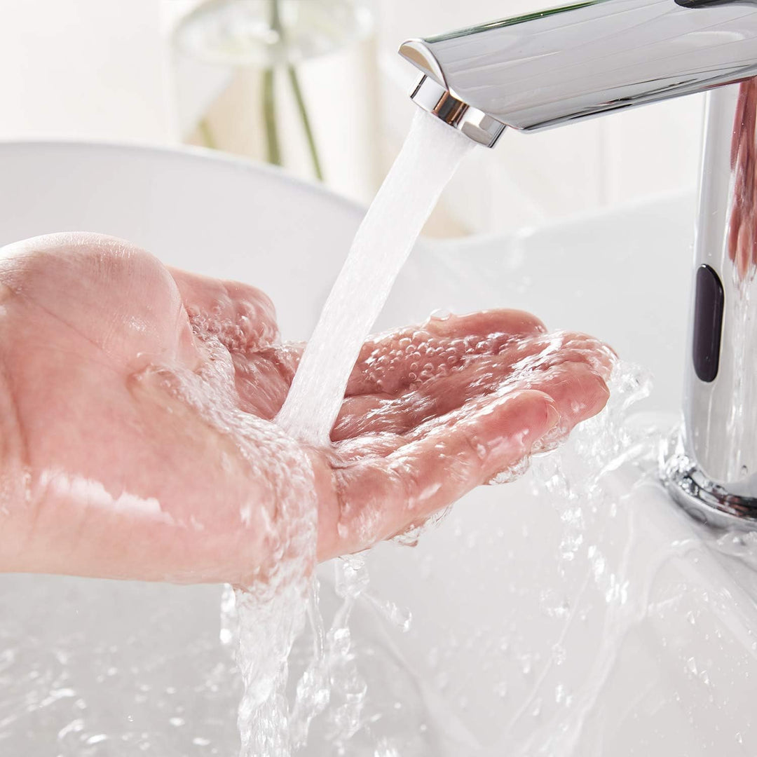 AIMADI Infrarot Sensor Wasserhahn Automatisch Mischbatterie Induktion Badarmatur Waschtisharmatur Ha