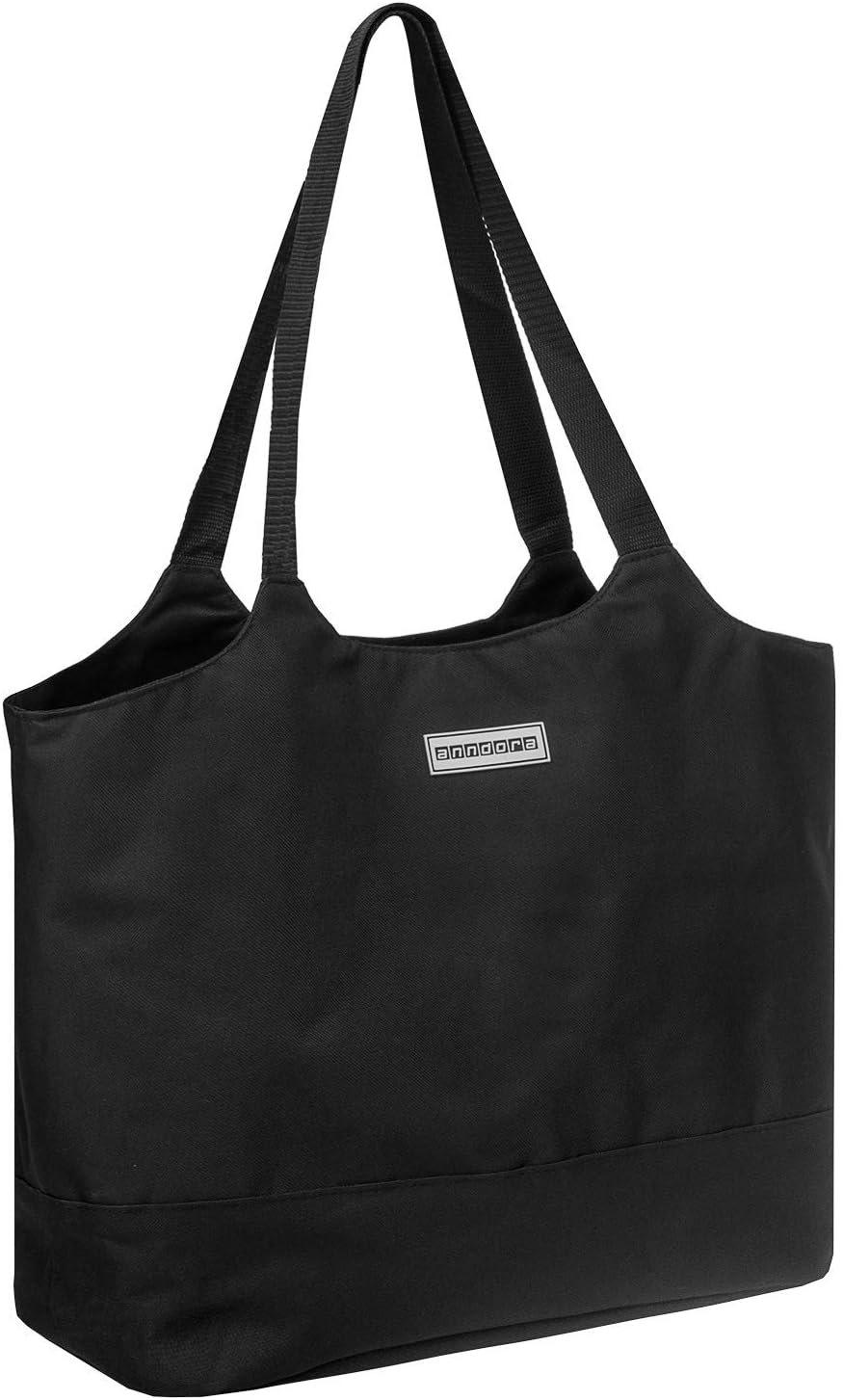 anndora 2 in 1 Einkaufstasche mit Isoliertasche - doppeltes Volumen - Farbwahl Schwarz, Schwarz