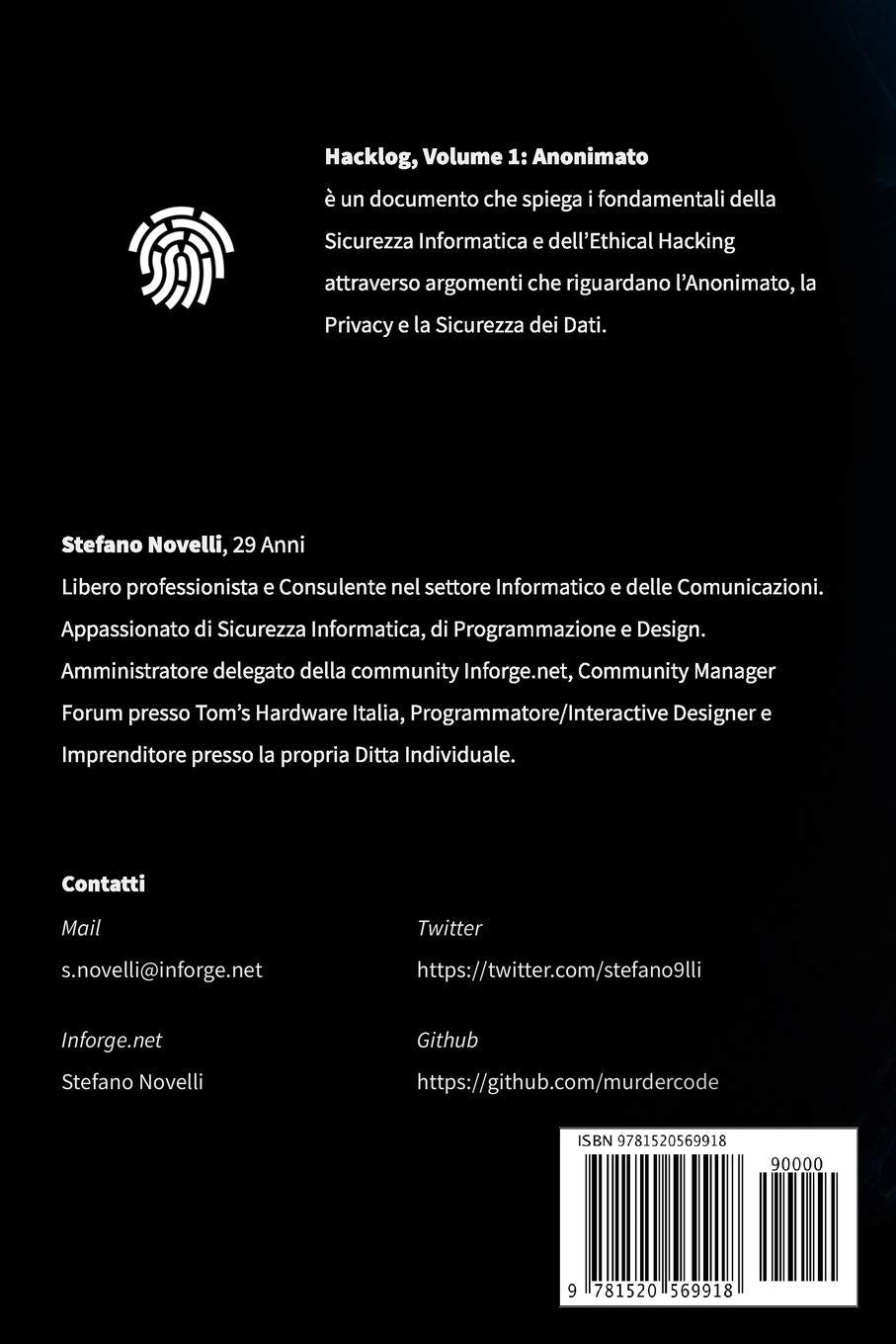 Hacklog Volume 1 Anonimato: Manuale sulla Sicurezza Informatica e Hacking Etico, Taschenbuch