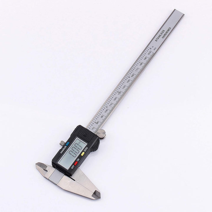 Fafeicy Digitaler Messschieber, 0-200 mm, Edelstahl, Elektronische Präzisions-Schieblehre mit LCD-An