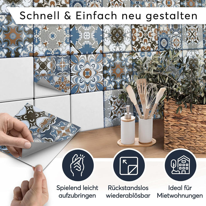 CREATISTO Klebefliesen Stickerfliesen Fliesenfolie - Hochwertige Aufkleber Sticker für Fliesen I Kle