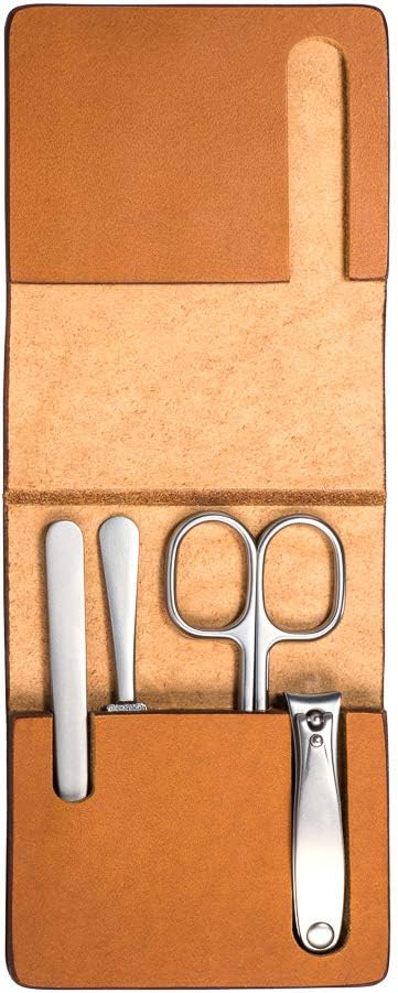 MÜHLE 4-tlg. Maniküre-Set in hochwertigem Rindsleder-Etui