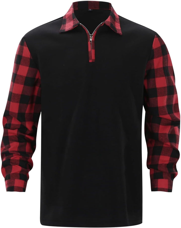 SRZYMJ Herren Polo Pullover Langarmshirt Strickpullover Männer Pulli Winterpullover Basic Einfarbig