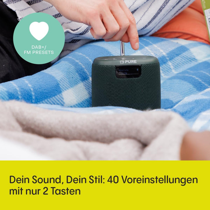 Pure Woodland Mini – Mini Bluetooth Lautsprecher für draussen, wasserdichte Musikbox mit DAB+ & FM R